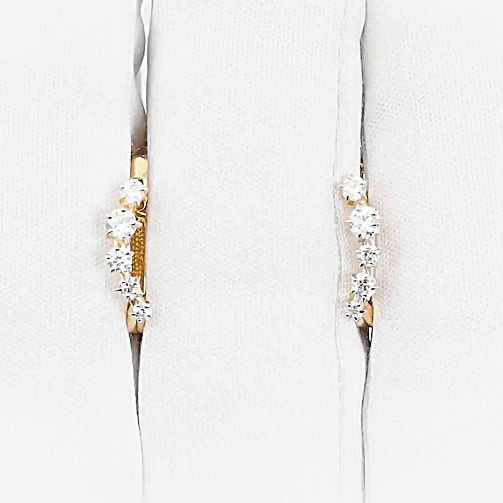 Серьги с фианитами из красного золота 585 пробы 1