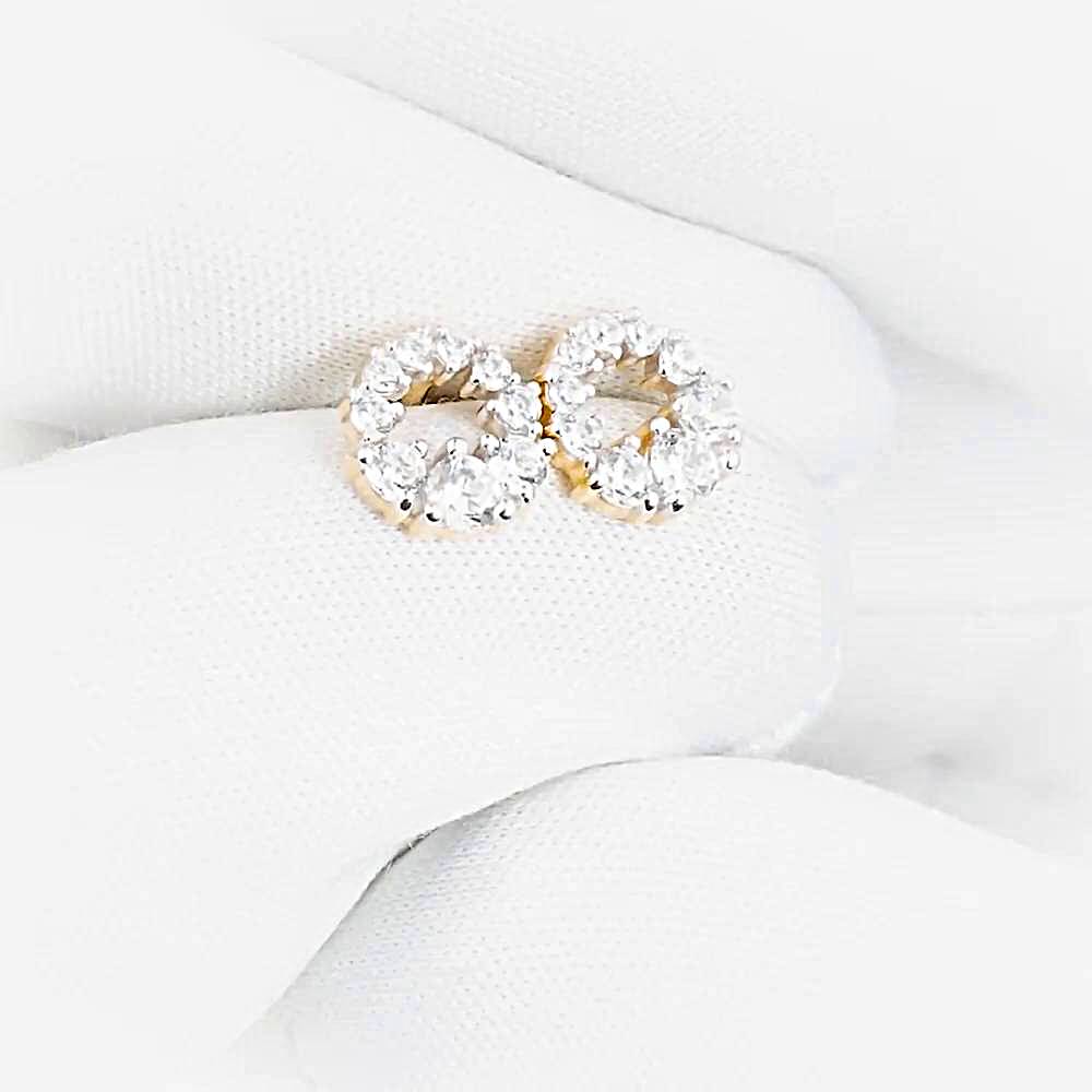 Серьги с фианитами из красного золота 585 пробы Серьги с фианитами из красного золота 585 пробы