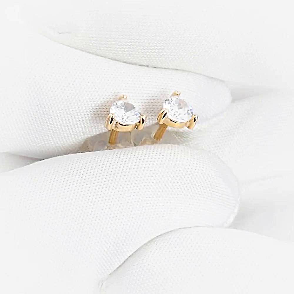 Серьги с фианитами из красного золота 375 пробы