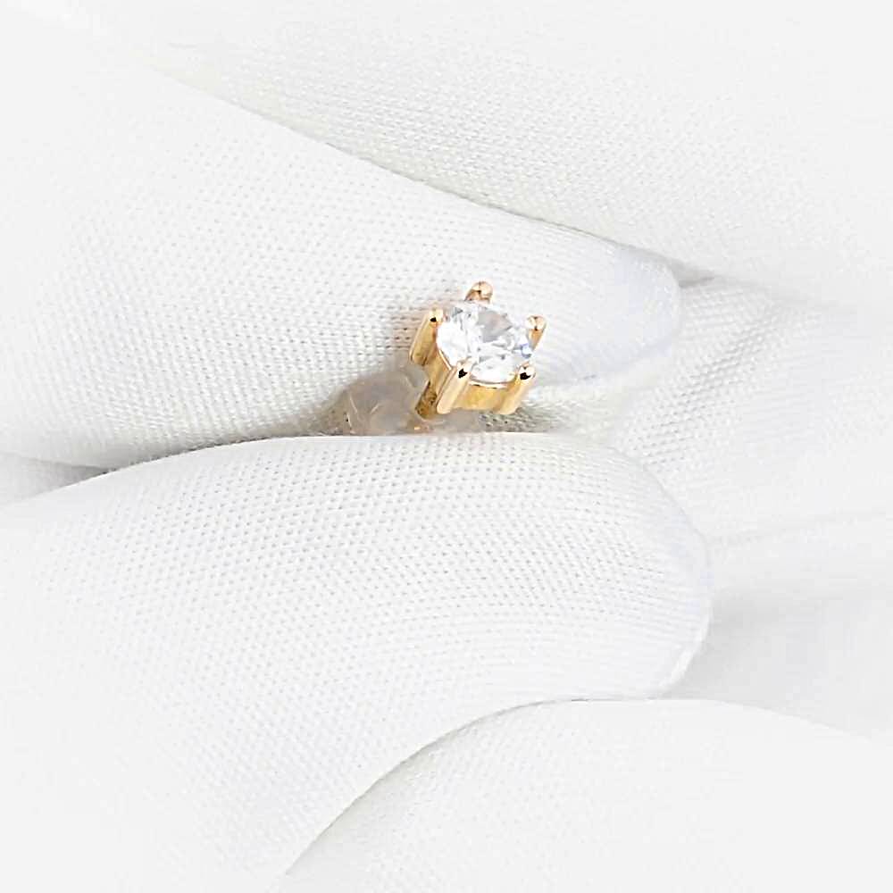 Серьга с фианитом из красного золота 375 пробы