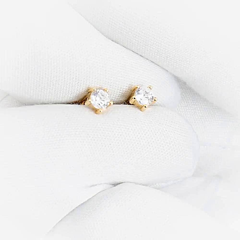 Серьги с фианитами из красного золота 375 пробы