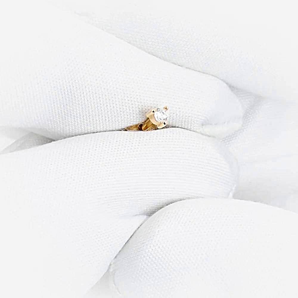 Серьга с фианитом из красного золота 585 пробы