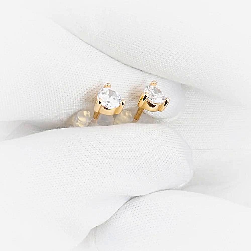 Серьги с фианитами из красного золота 585 пробы