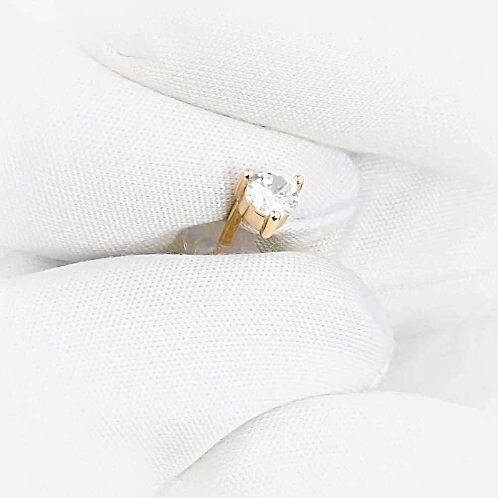 Серьга с фианитом из красного золота 375 пробы