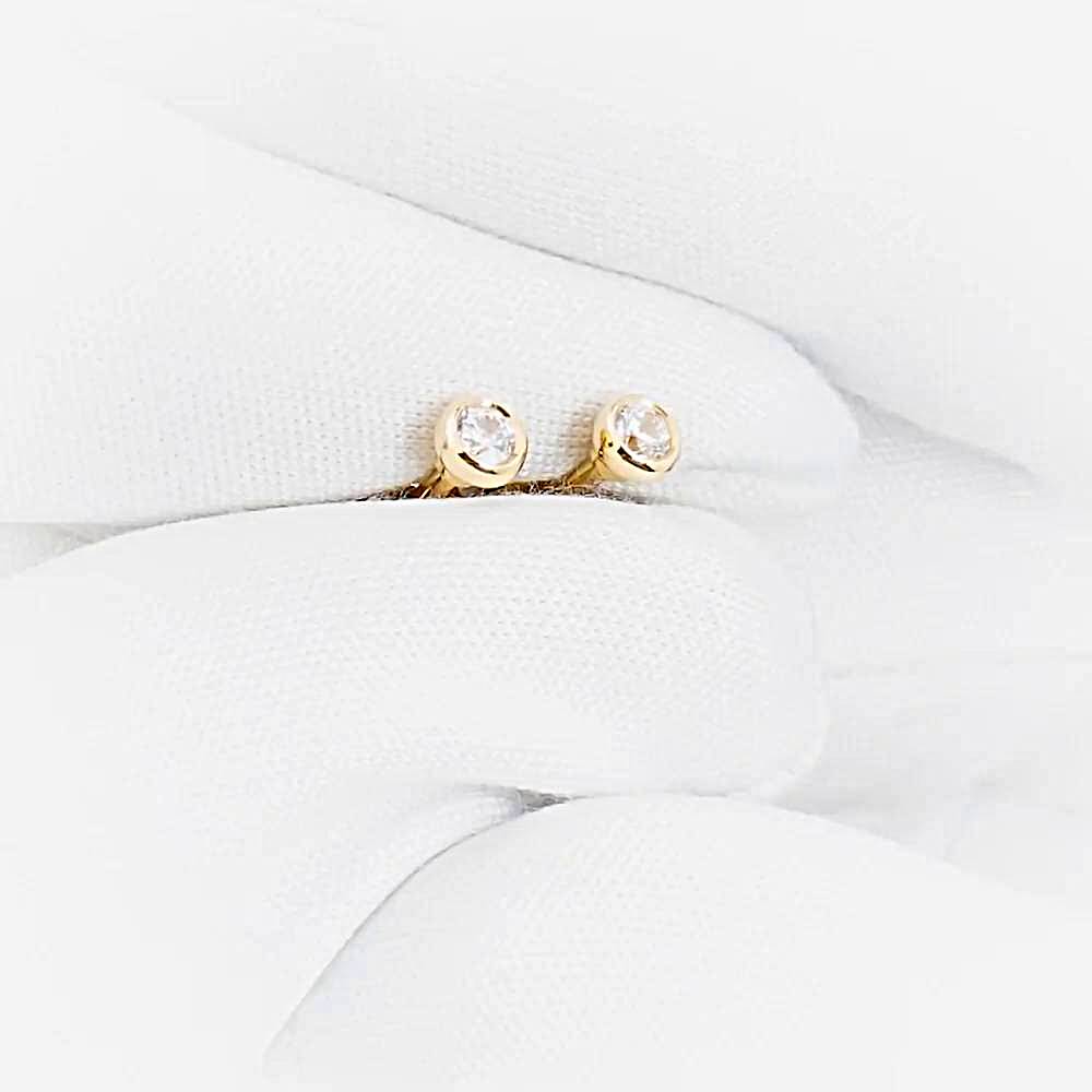 Серьги с фианитами из красного золота 585 пробы