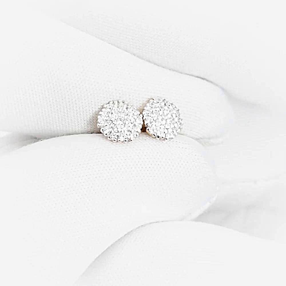 Серьги с фианитами из красного золота 375 пробы