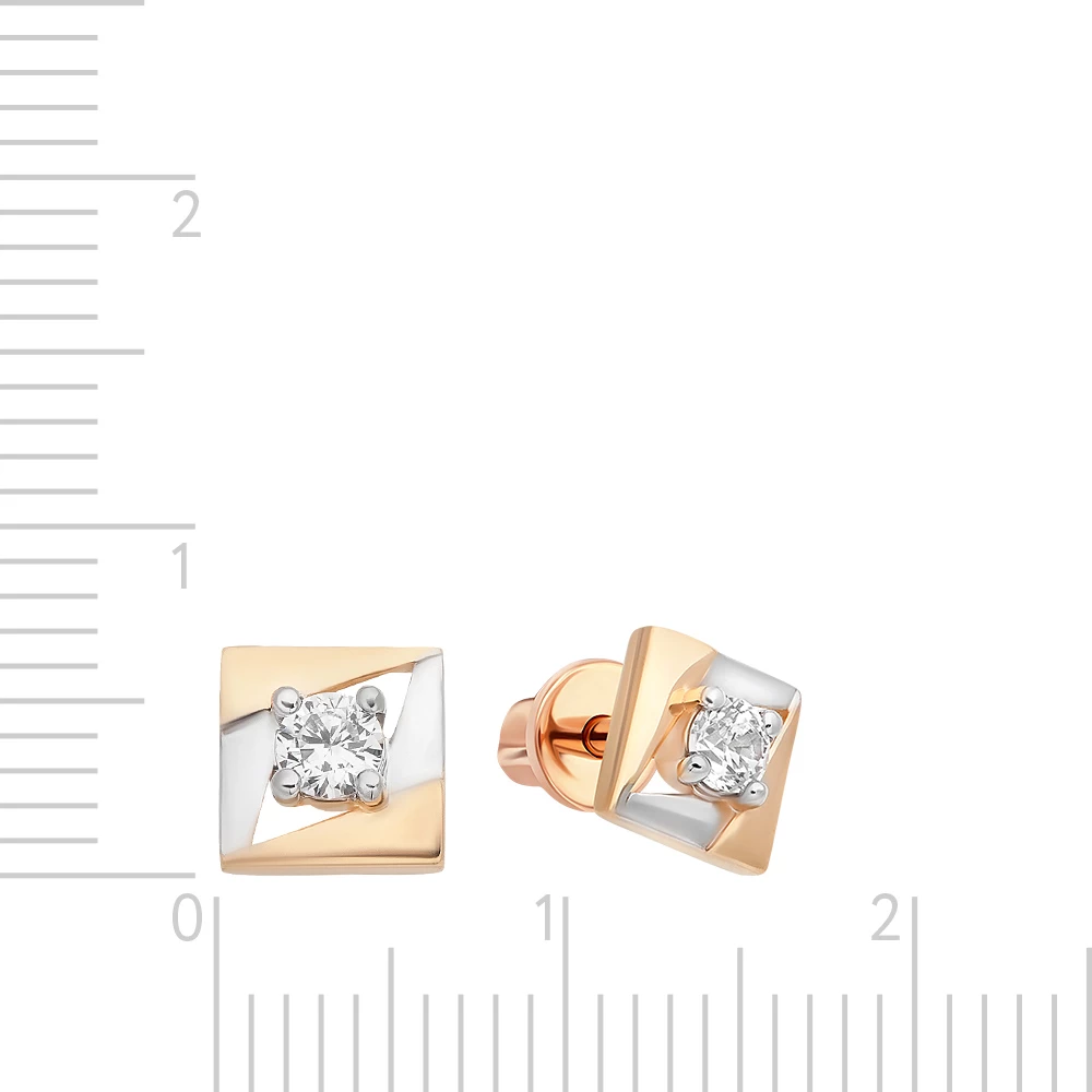 Серьги с фианитами из красного золота 375 пробы Серьги с фианитами из красного золота 375 пробы