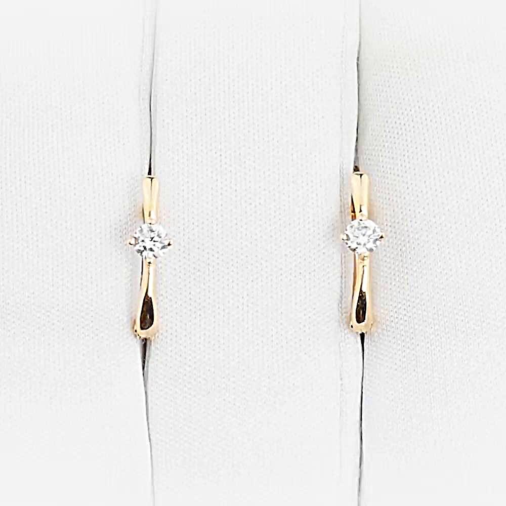 Серьги с фианитами из красного золота 375 пробы 1