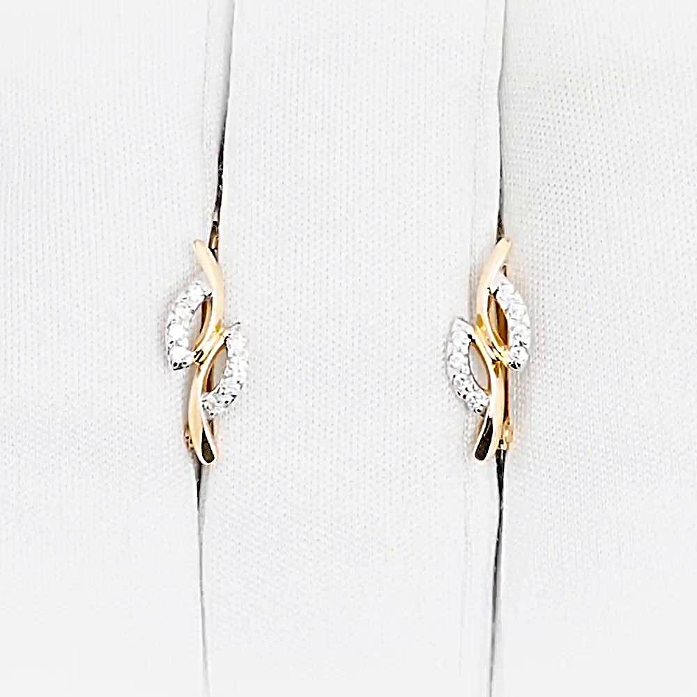 Серьги с фианитами из красного золота 375 пробы 1