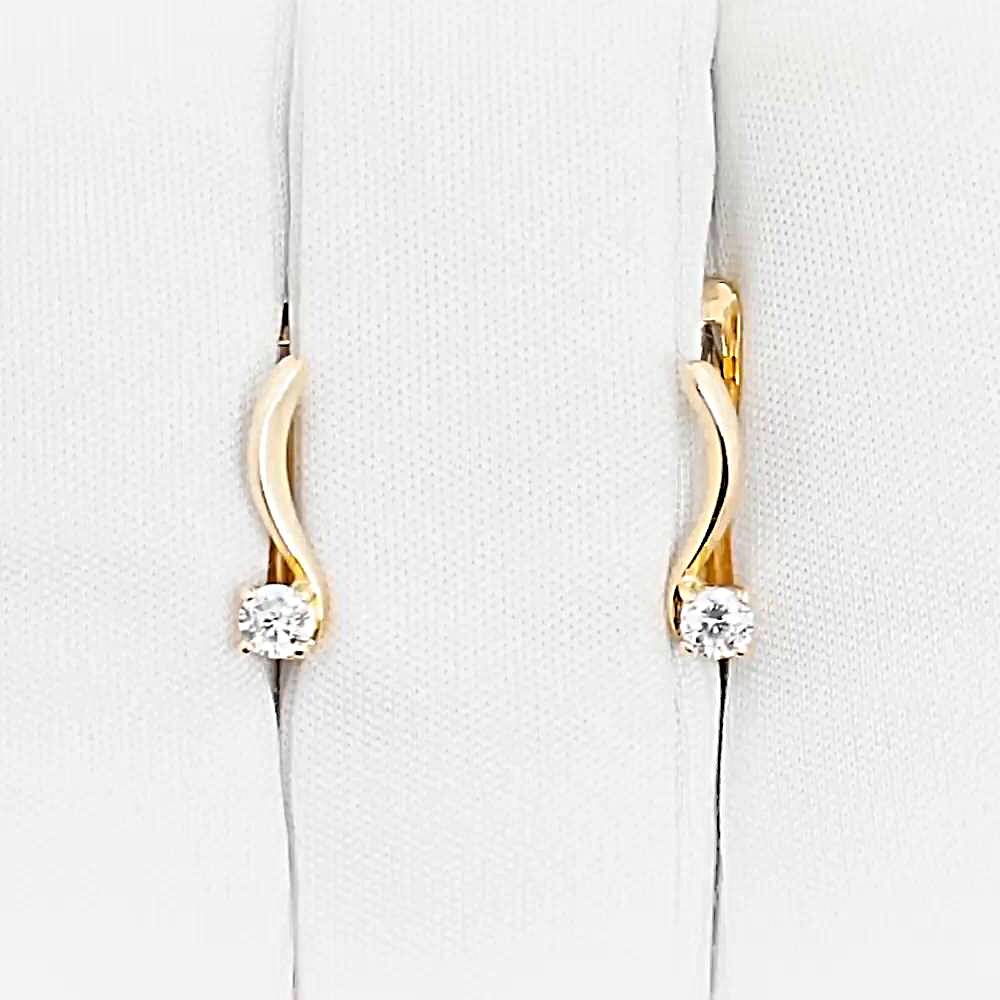 Серьги с фианитами из красного золота 375 пробы 1