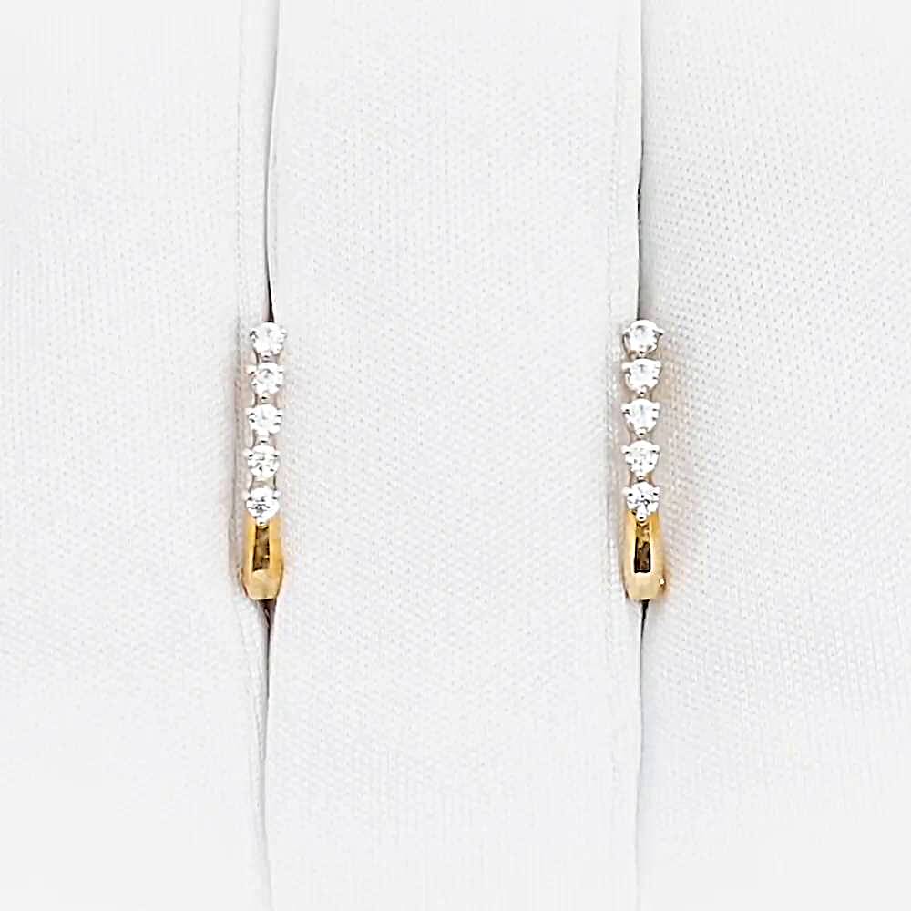 Серьги с фианитами из красного золота 375 пробы 1