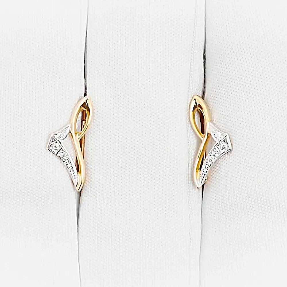 Серьги с фианитами из красного золота 375 пробы