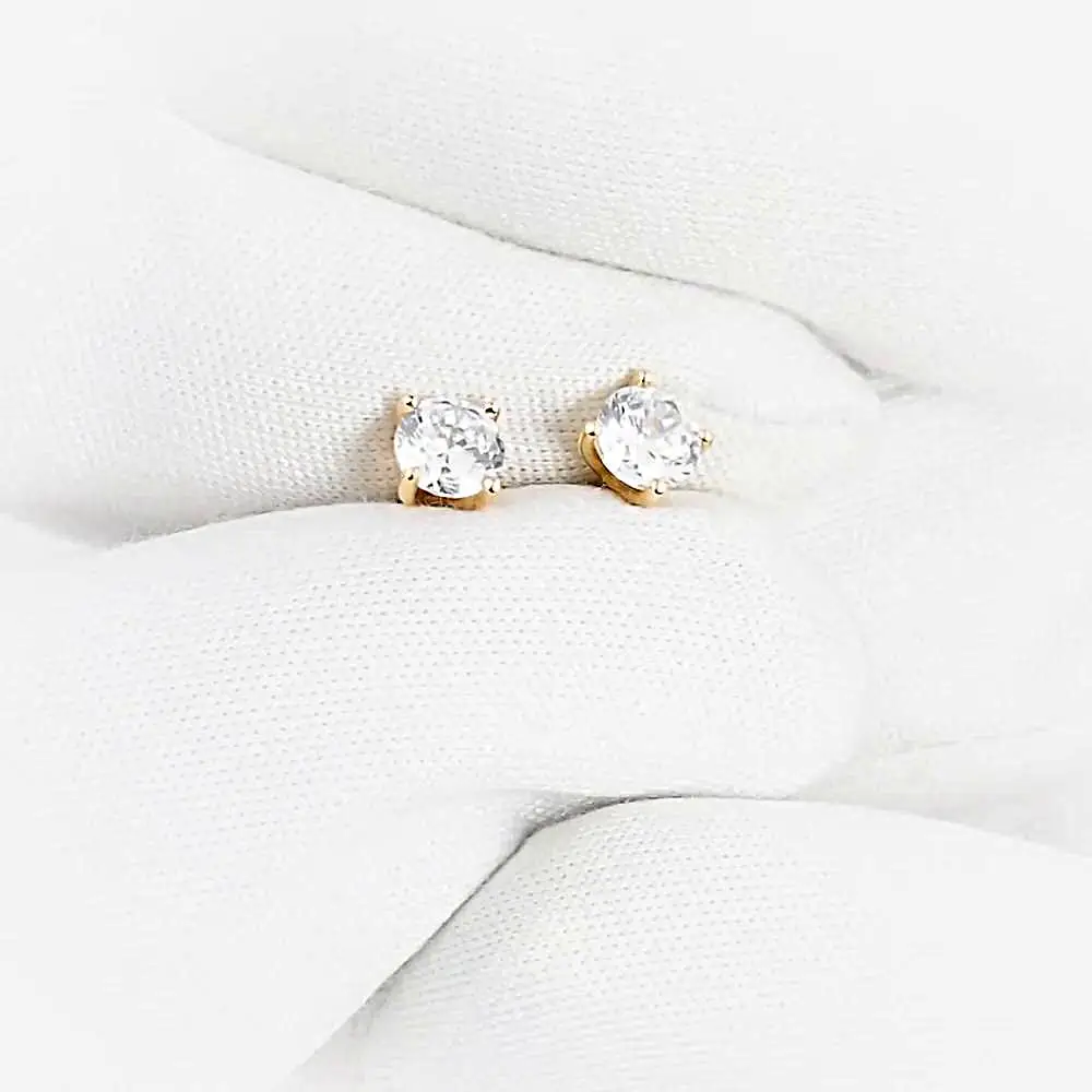 Серьги с фианитами из красного золота 585 пробы 1