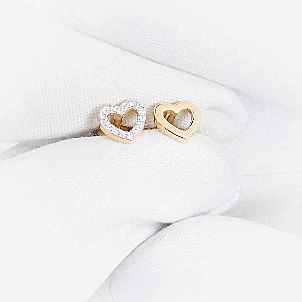 Серьги с фианитами из красного золота 585 пробы 1