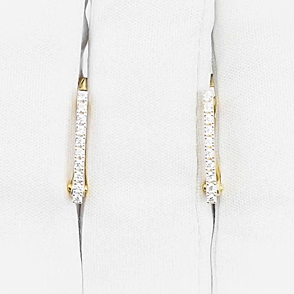 Серьги с фианитами из желтого золота 585 пробы