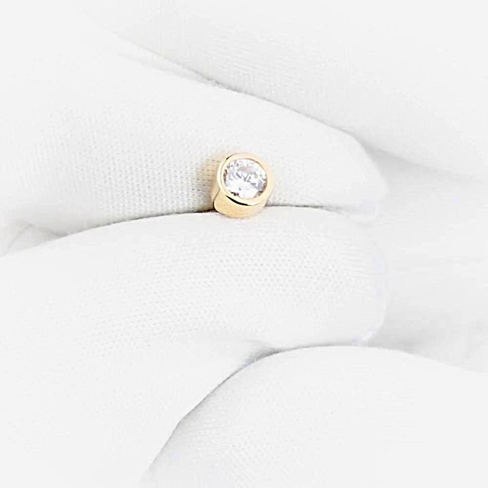 Серьга с фианитом из красного золота 585 пробы 1