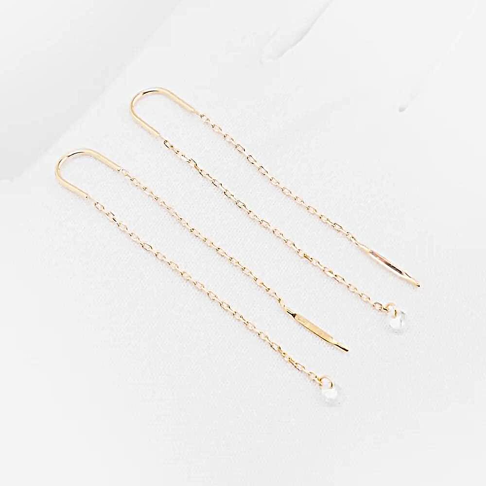 Серьги с фианитами из красного золота 585 пробы 1