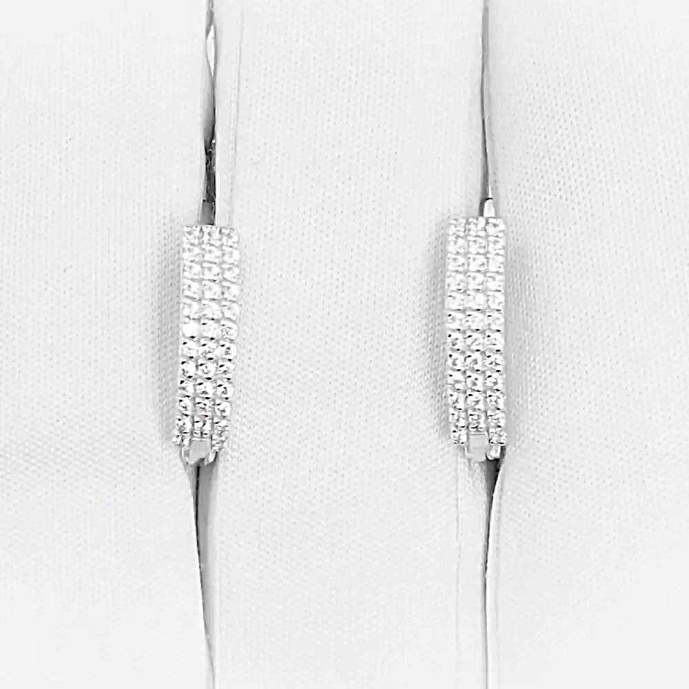 Серьги с фианитами из белого золота 585 пробы 1