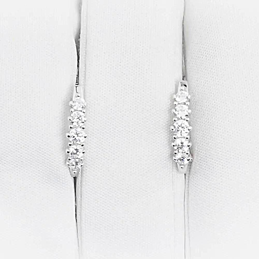 Серьги с фианитами из белого золота 585 пробы