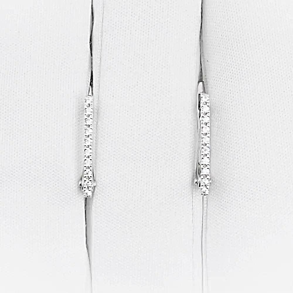 Серьги с фианитами из белого золота 585 пробы