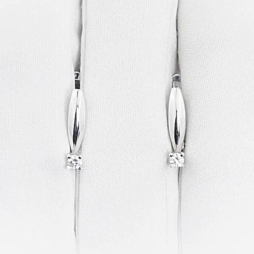 Серьги с фианитами из белого золота 585 пробы