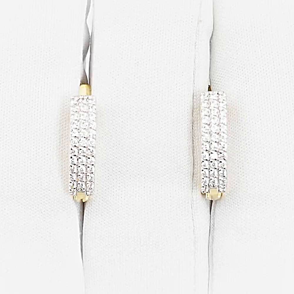 Серьги с фианитами из желтого золота 585 пробы