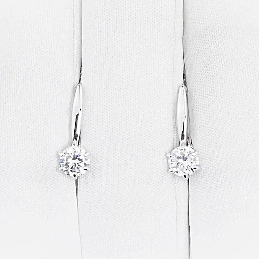 Серьги с фианитами из белого золота 585 пробы