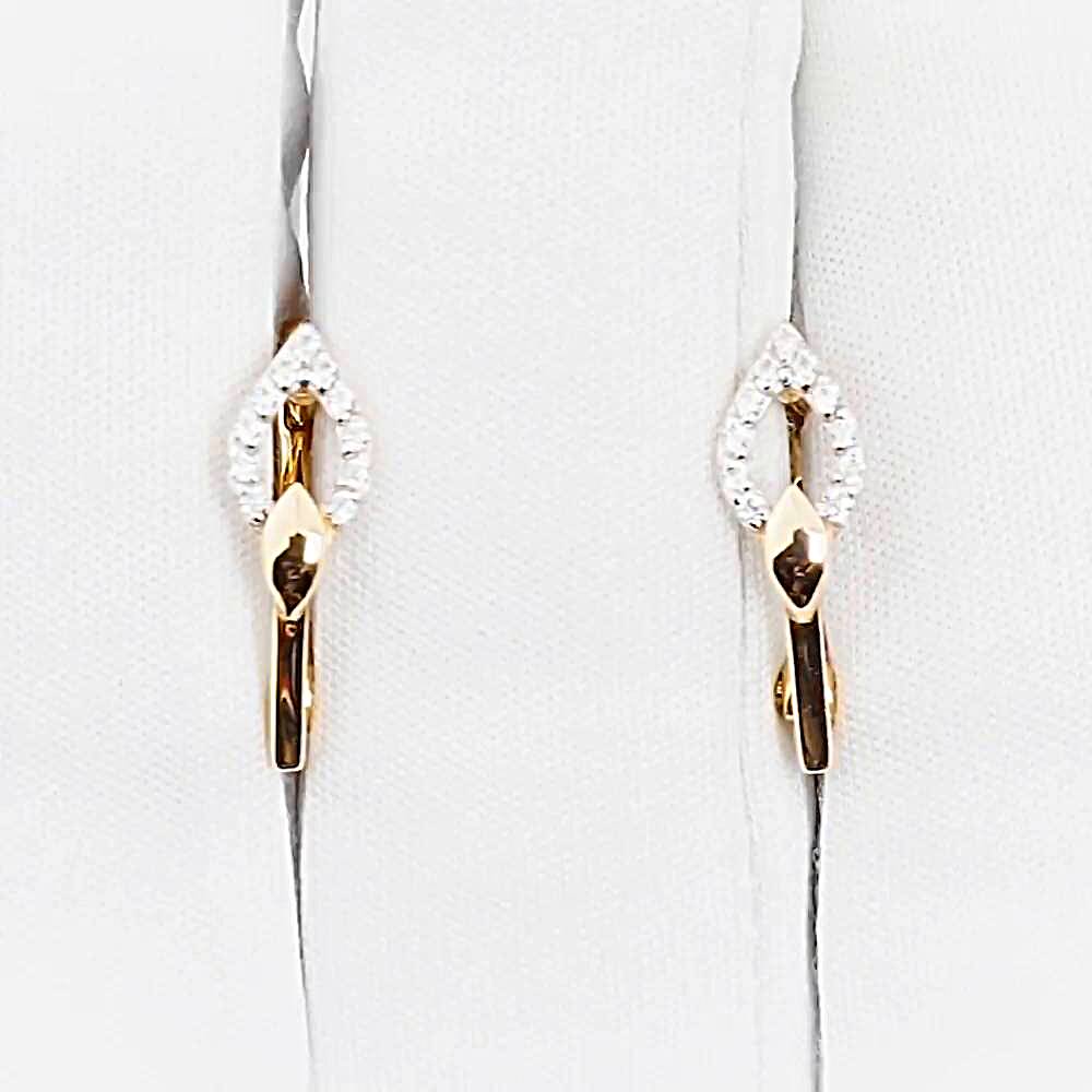 Серьги с фианитами из красного золота 585 пробы 1