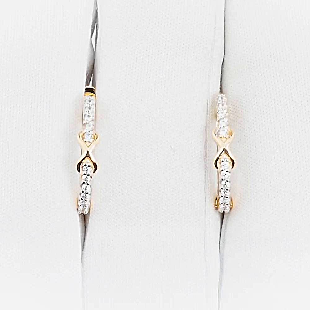 Серьги с фианитами из красного золота 585 пробы