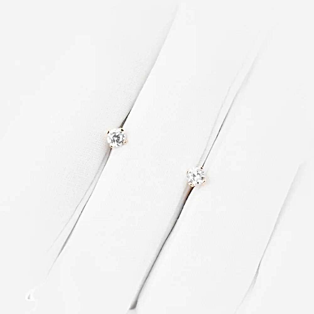 Серьги с фианитами из красного золота 585 пробы