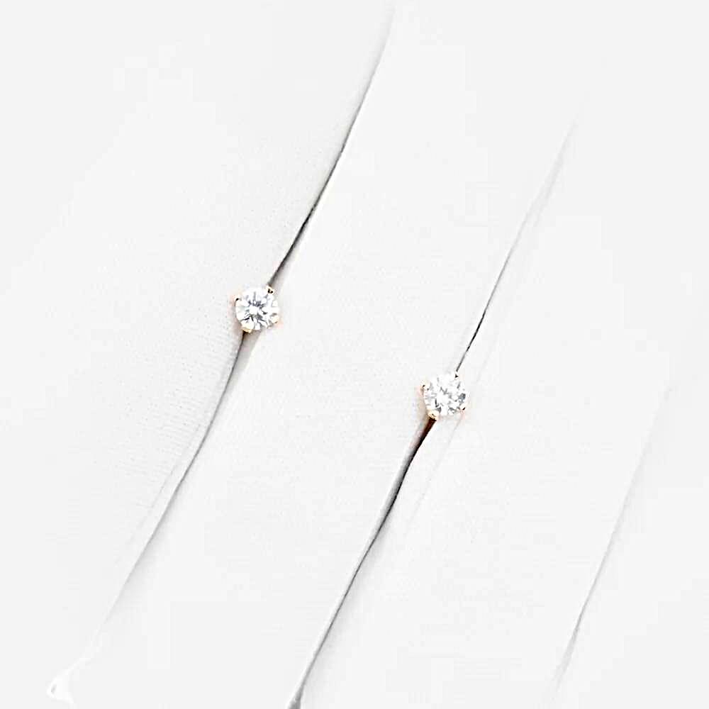 Серьги с фианитами из красного золота 375 пробы