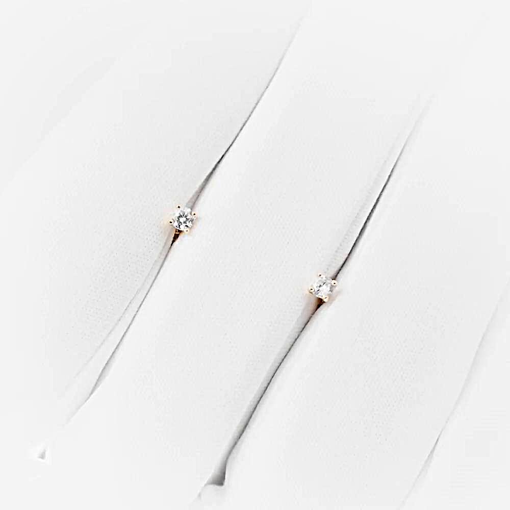 Серьги с фианитами из красного золота 585 пробы