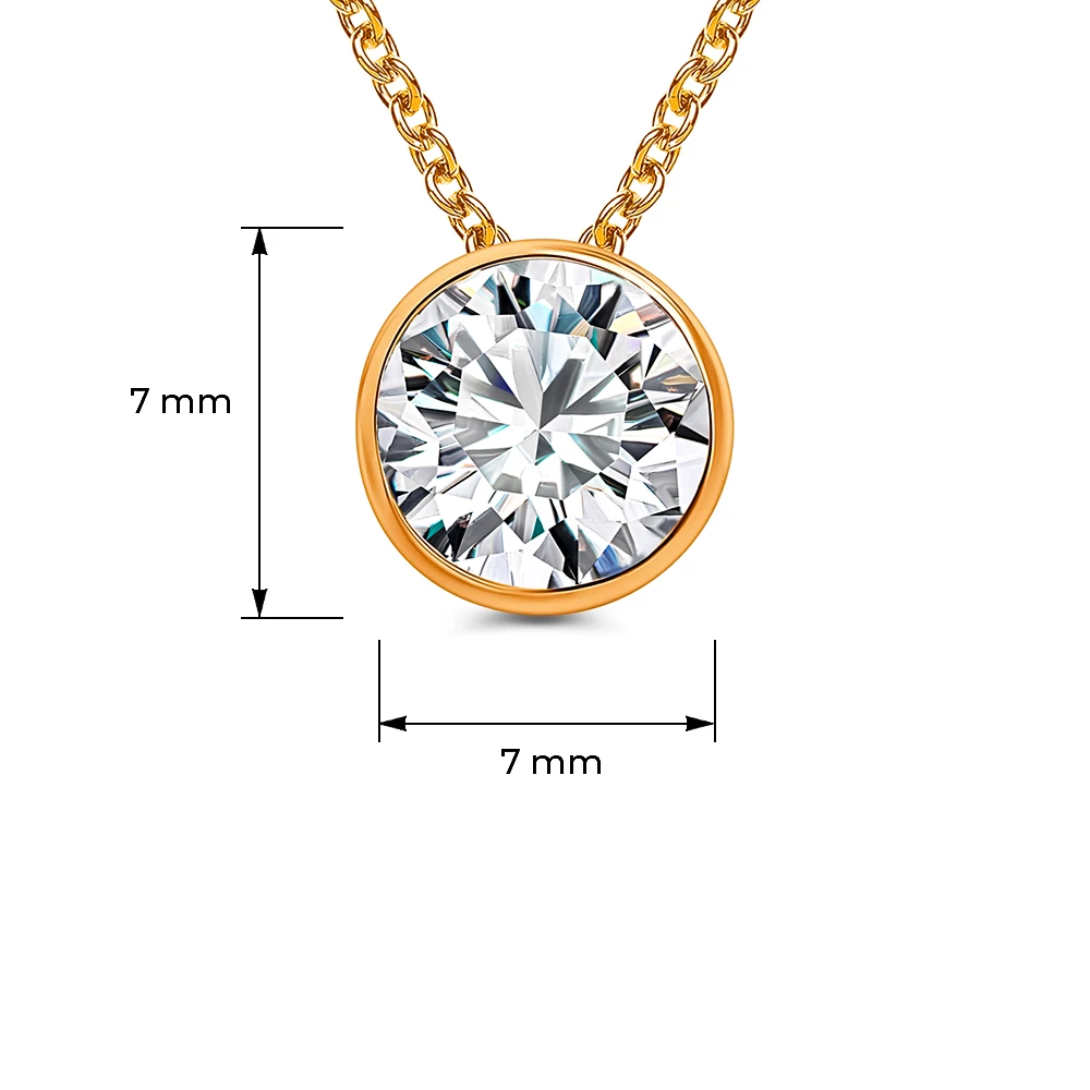 Подвес с фианитом из красного золота 585 пробы