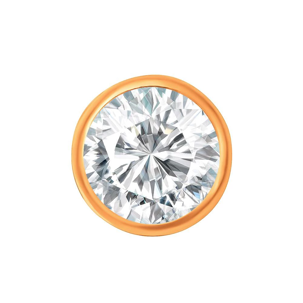 Подвес с фианитом из красного золота 585 пробы