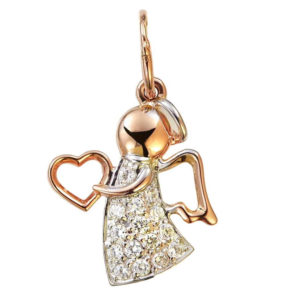 Подвес с фианитами из красного золота 585 пробы