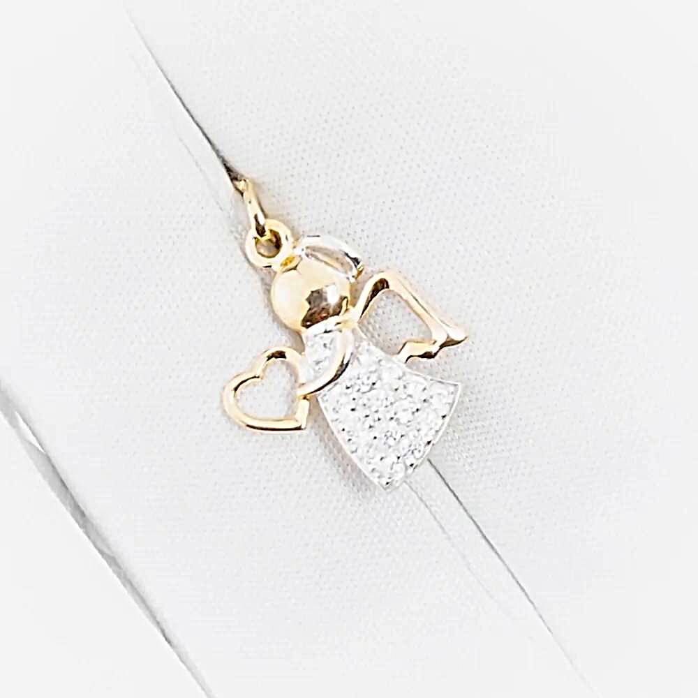 Подвес с фианитами из красного золота 585 пробы 1