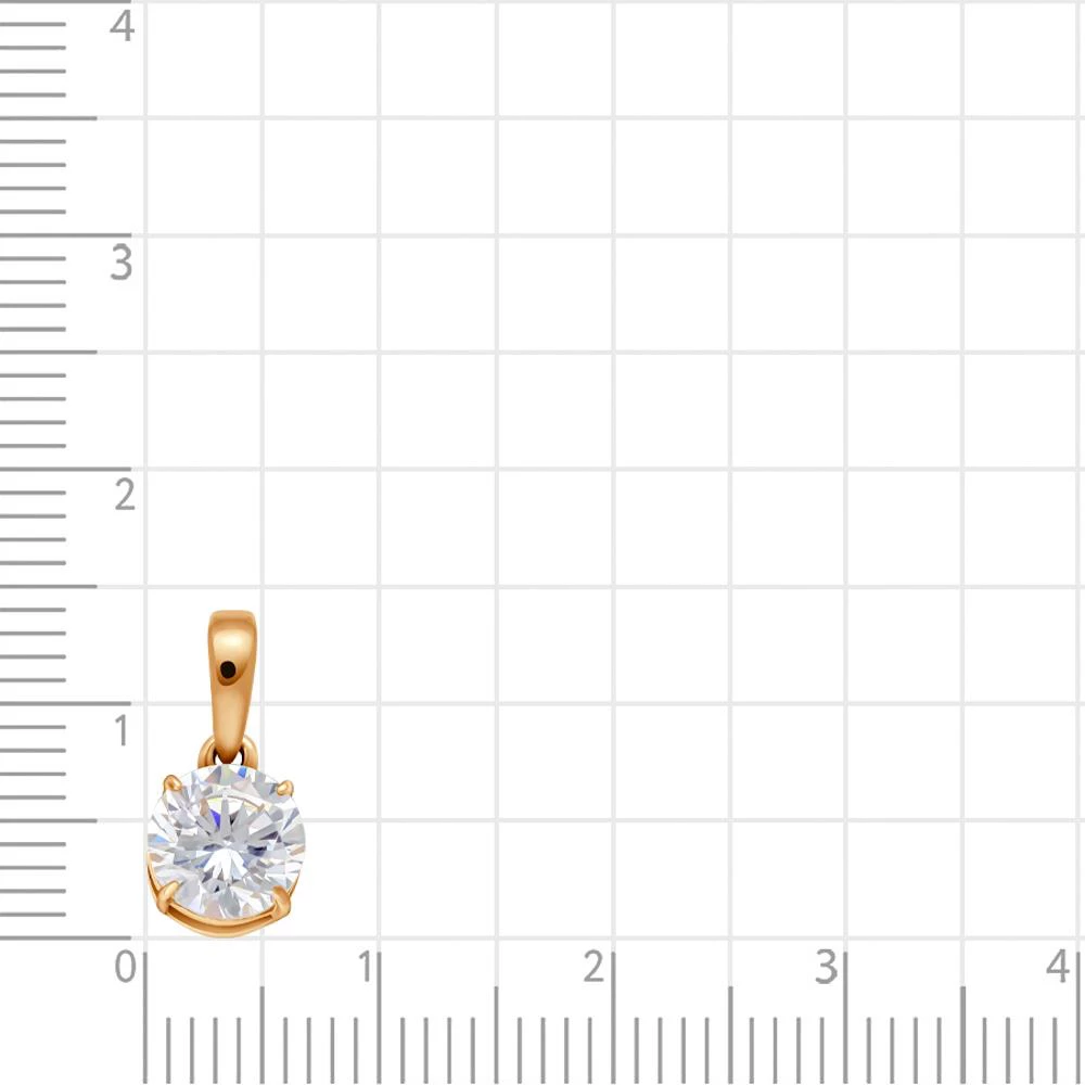 Подвес с фианитом из красного золота 585 пробы Подвес с фианитом из красного золота 585 пробы