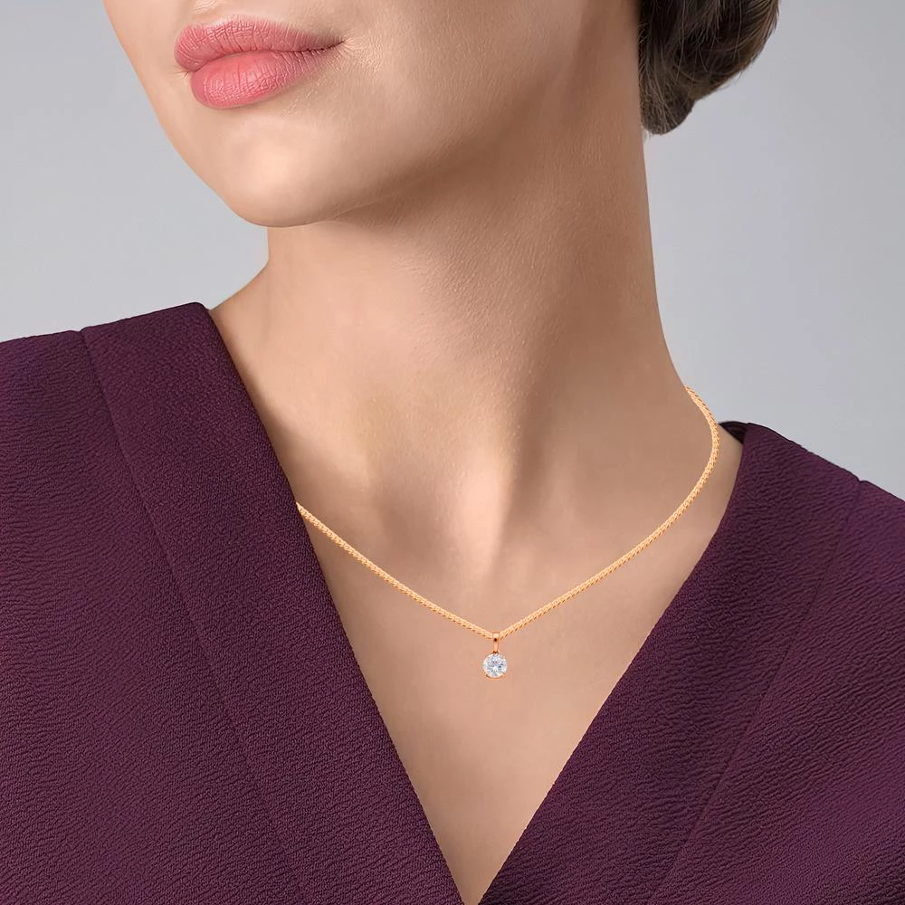 Подвес с фианитом из красного золота 585 пробы Подвес с фианитом из красного золота 585 пробы