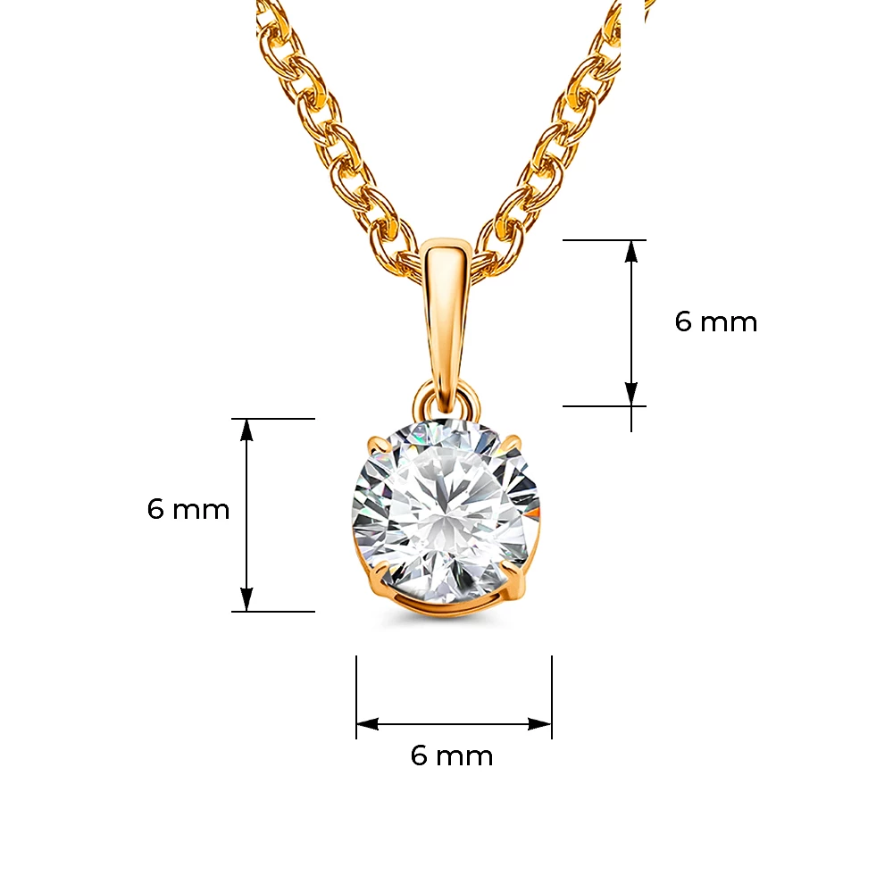 Подвес с фианитом из красного золота 585 пробы Подвес с фианитом из красного золота 585 пробы