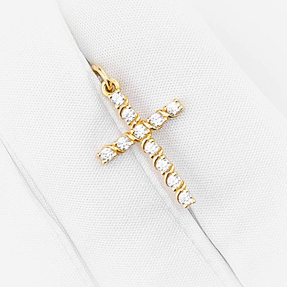 Подвес с фианитами из красного золота 585 пробы 1