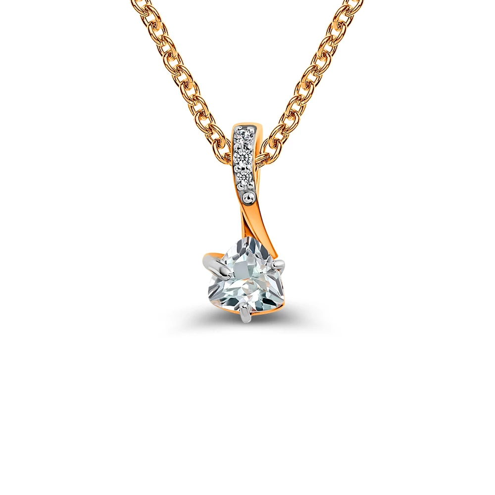 Подвес с фианитами из красного золота 375 пробы