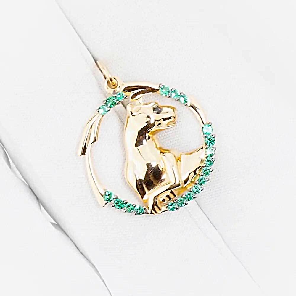 Подвес  Леопард с фианитами из красного золота 585 пробы 1