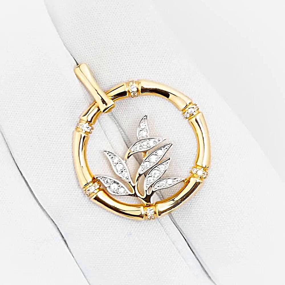 Подвес с фианитами из красного золота 585 пробы 1