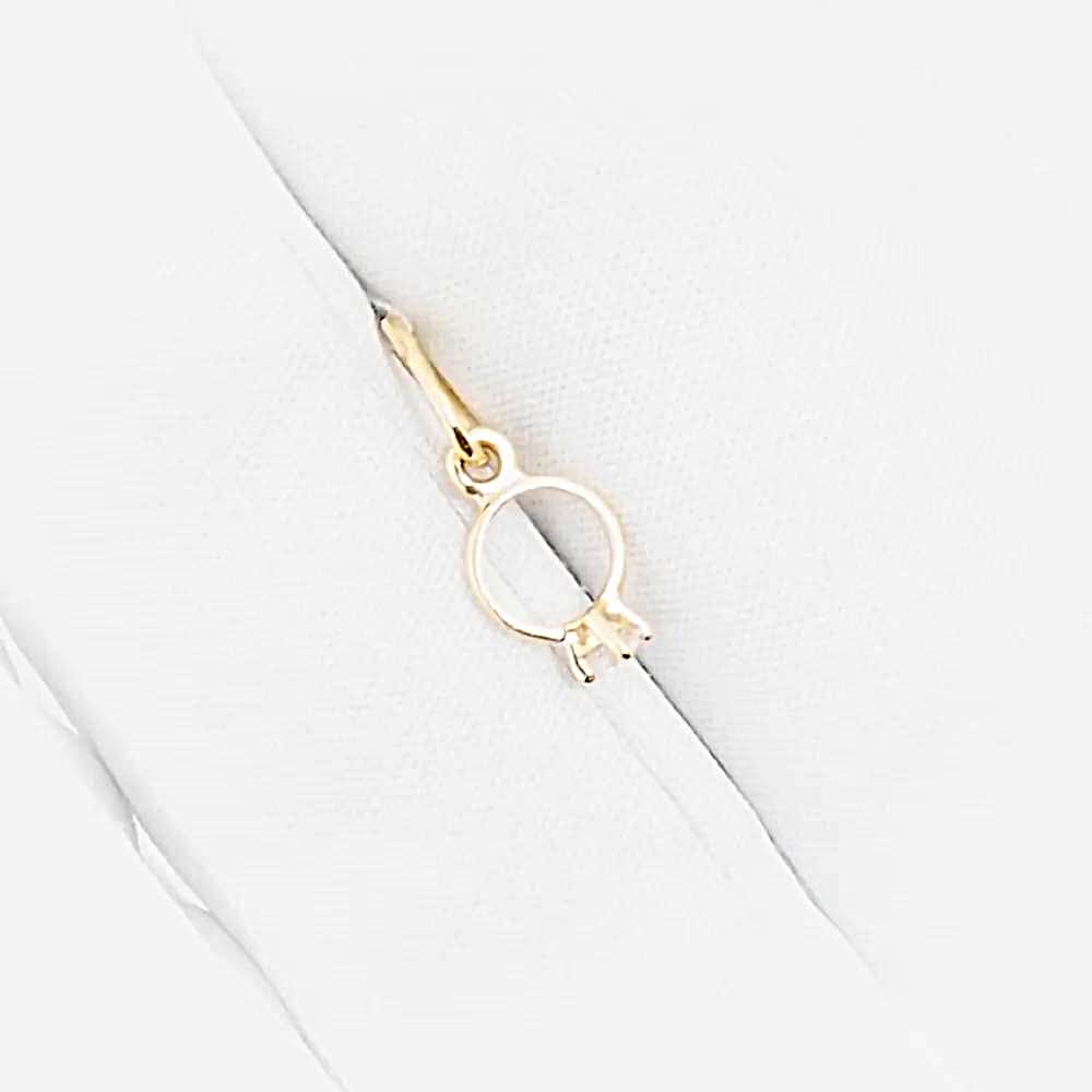 Подвес с фианитом из красного золота 585 пробы