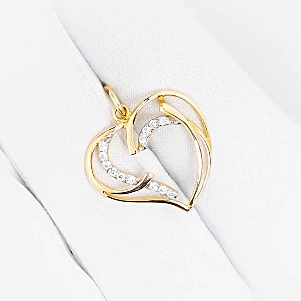 Подвес с фианитами из красного золота 585 пробы 1