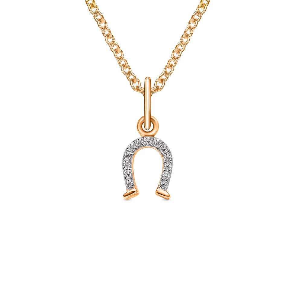 Подвес с фианитами из красного золота 375 пробы