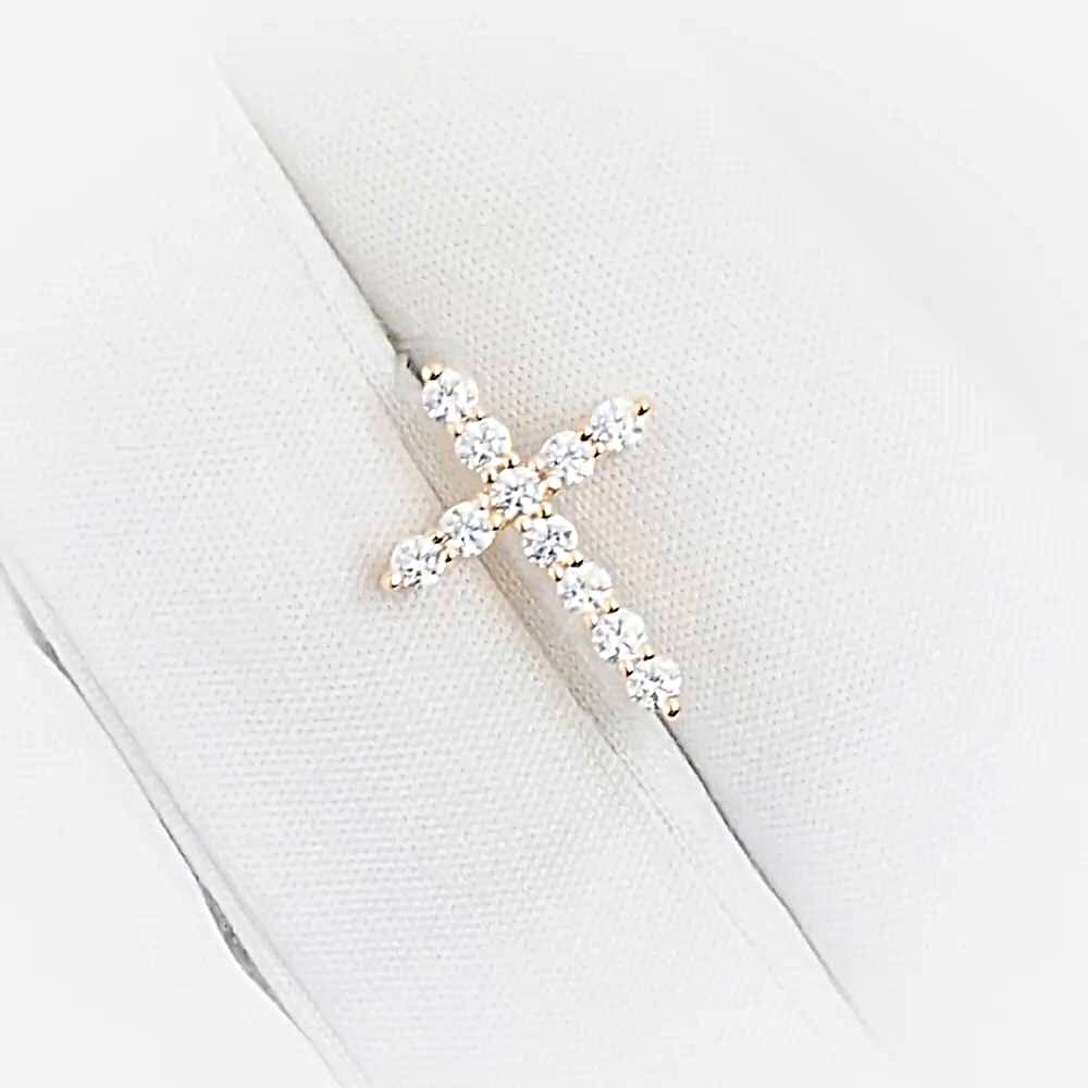 Подвес с фианитами из красного золота 585 пробы 1