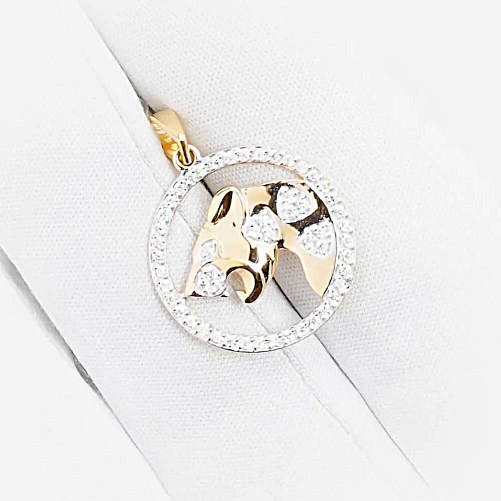 Подвес  Леопард с фианитами из красного золота 585 пробы 1