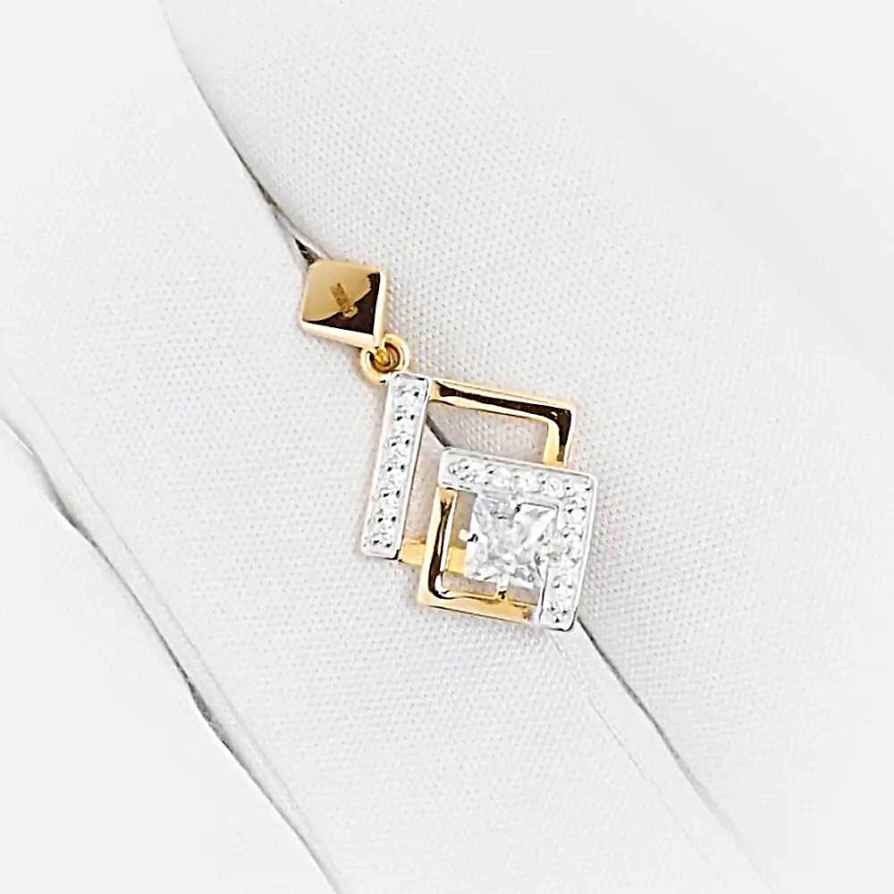 Подвес с фианитами из красного золота 585 пробы 1