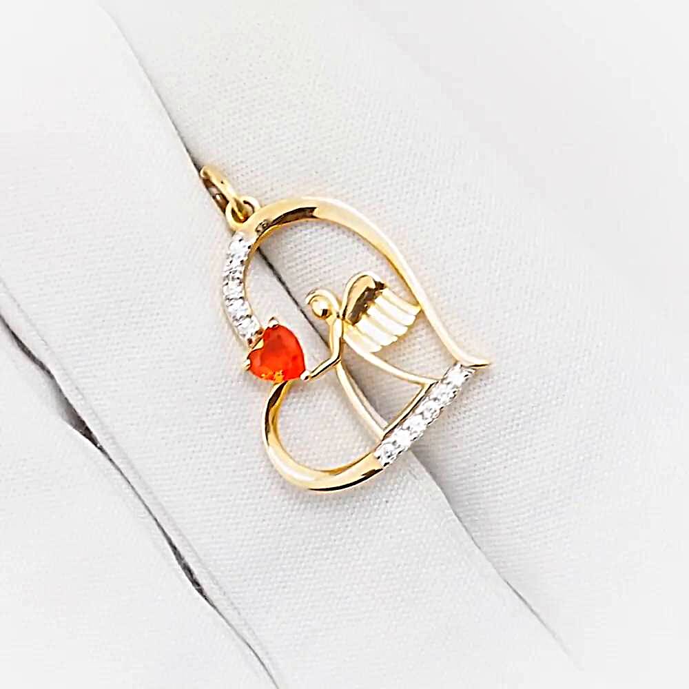 Подвес с фианитами из красного золота 585 пробы 1